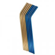 Custom Printed Straight Bent Metal Straws with Laser Logo
